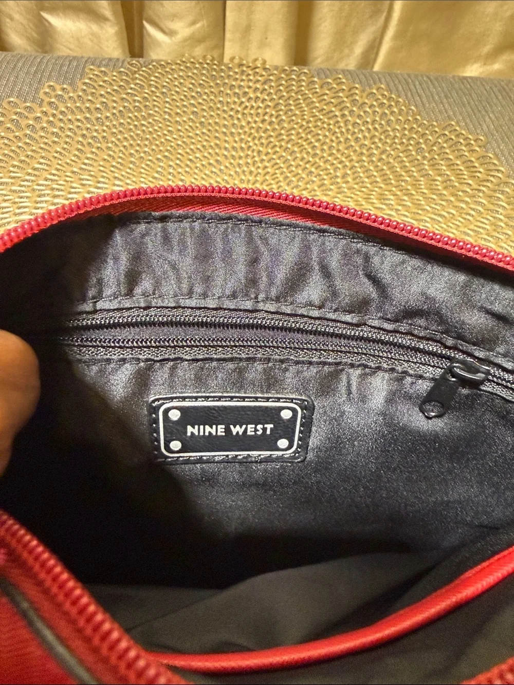 Nine West Red Wristlet Clutch with Front Zip Pocket
